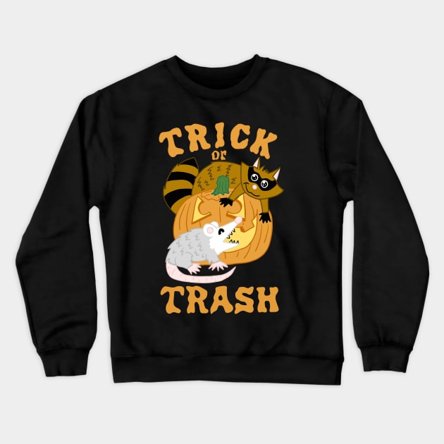 Cute Trick or Trash Buddies Crewneck Sweatshirt by SNK Kreatures